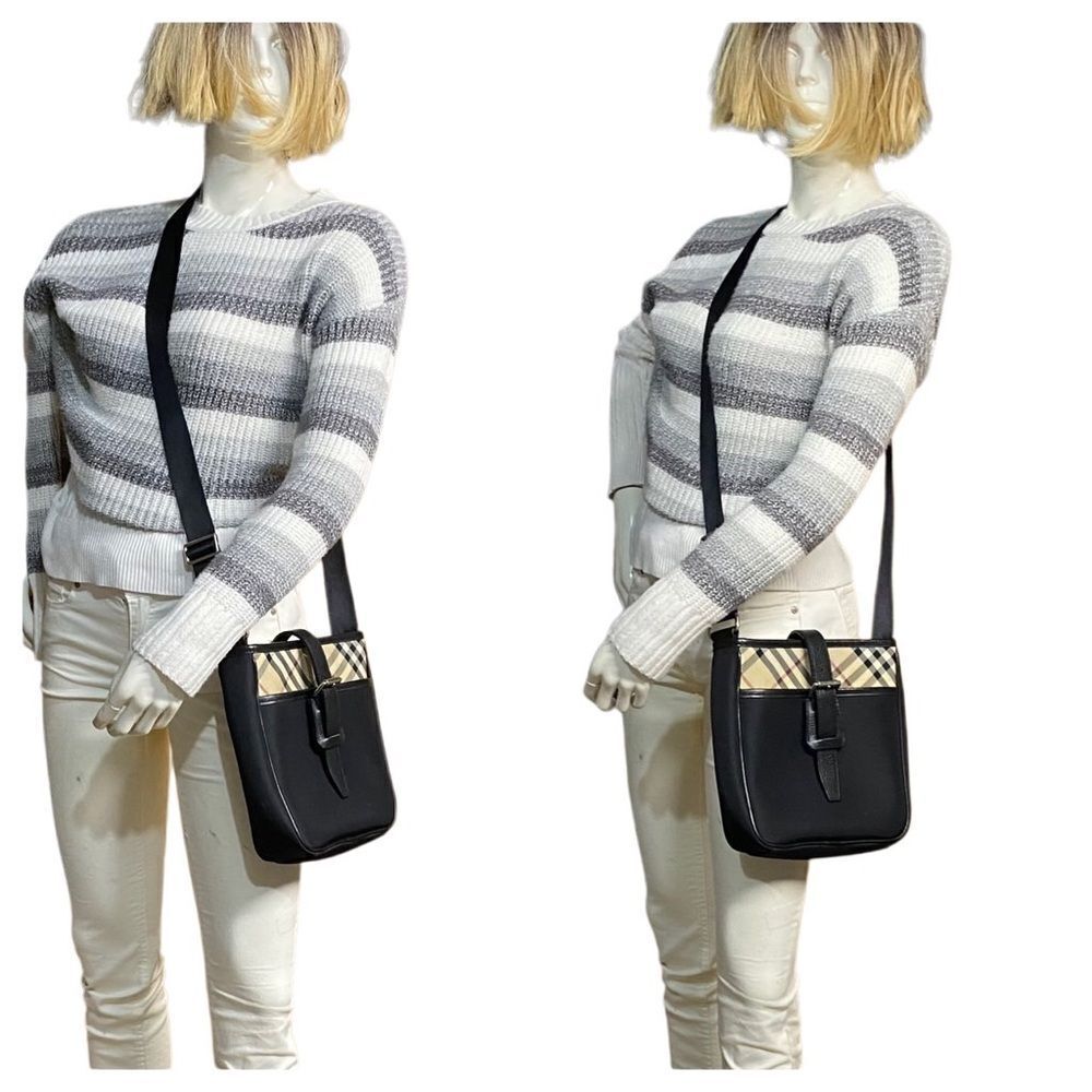 BURBERRY Nova Check Nylon Leather Crossbody Shoulder Bag 💼 - Picture 3 of 14